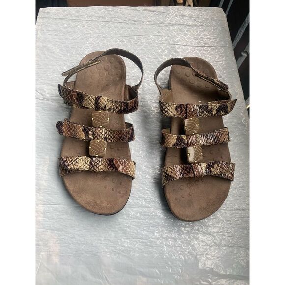 Vionic Women’s Snakeskin Sandals Velcro Straps Sz 8 US - Picture 5 of 9